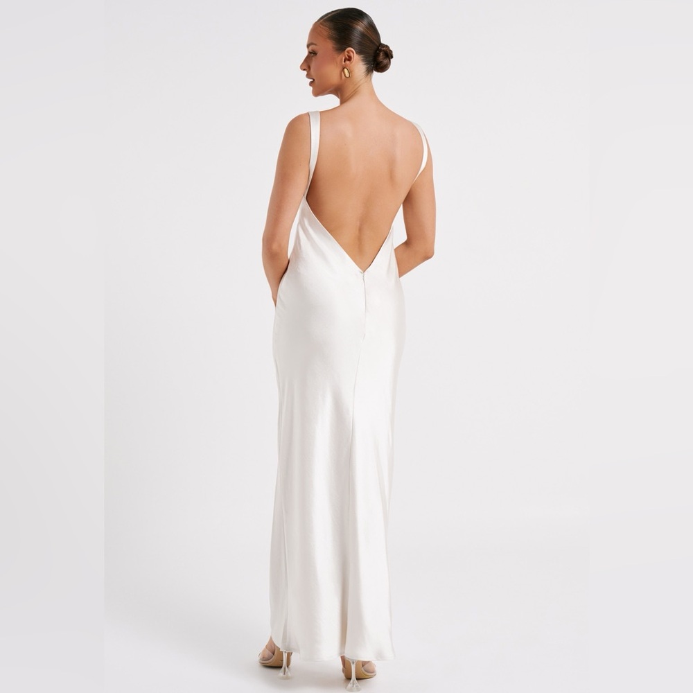 Meshki White Backless Dress